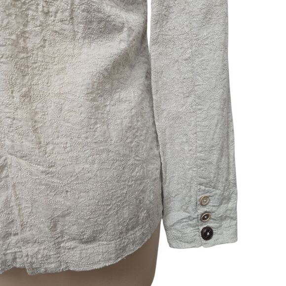 Sundance Blazer Natural Ivory Linen Cream Button Blazer Jacket Size Small Boho - Picture 7 of 10